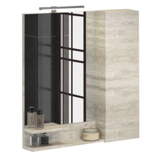 Comforty Зеркало-шкаф "Верона-90" дуб белый